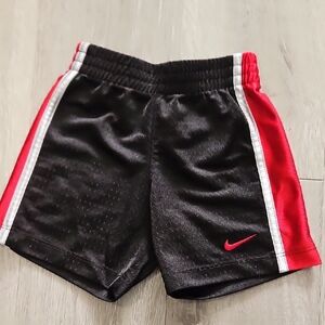 Nike Toddler Boy's Black Red White Mesh Shorts Size 18 Months